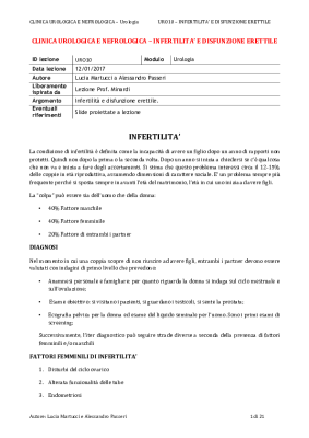URO10 - InfertilitA e disfunzione erettile